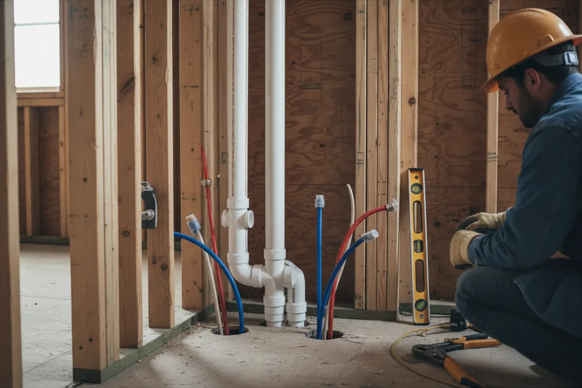 Drain and supply rough-in during Leak Detection in Amargosa Valley