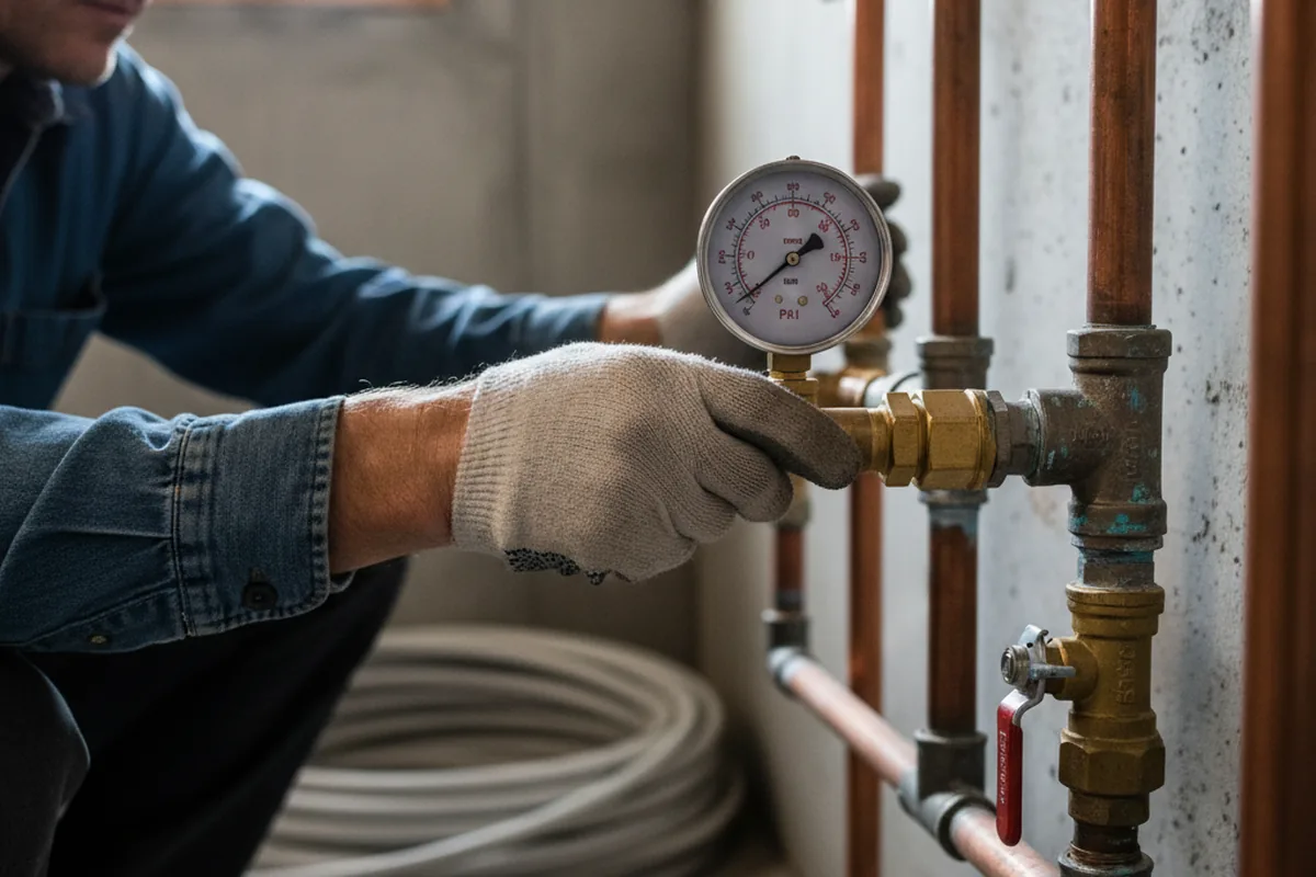 Pressure testing a repaired line during Water Line Repair in Amargosa Valley